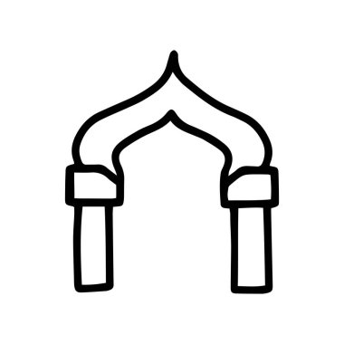 Kemer siyah çizgi vektör karalama simgesi tasarımı