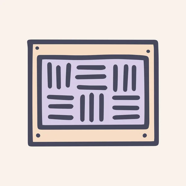 Ventilation grill color vector doodle simple icon — Stock Vector