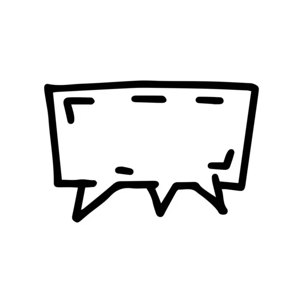 Speech Bubble Line Vector Doodle einfaches Symbol — Stockvektor