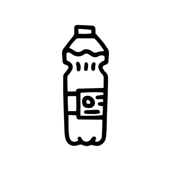 Flasche Wasser Linie Vektor Doodle einfaches Symbol — Stockvektor