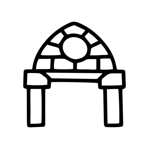 Arco negro línea vector garabato icono de diseño — Archivo Imágenes Vectoriales