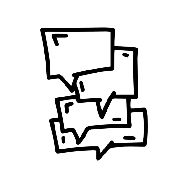 Spraakbel lijn vector doodle eenvoudige pictogram — Stockvector