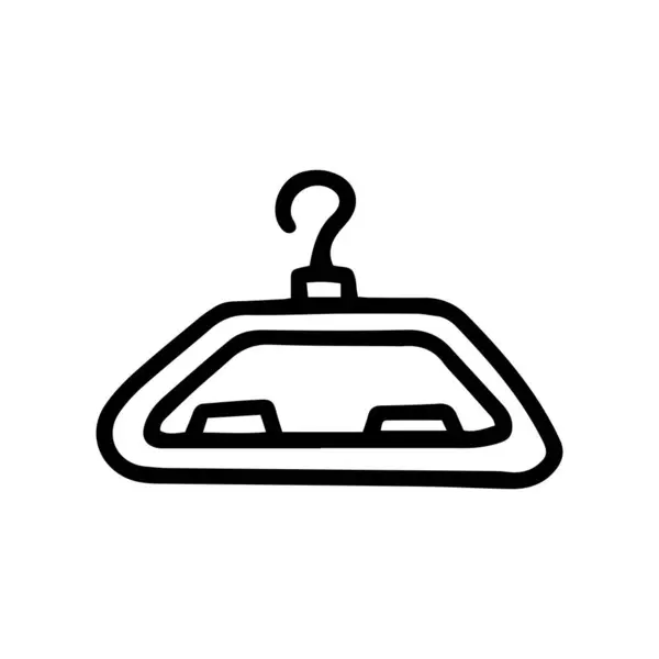 Plastica appendiabiti linea vettore doodle semplice icona — Vettoriale Stock