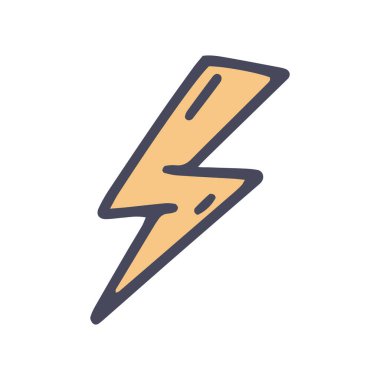 şimşek renk vektörü karalama basit simge tasarımı