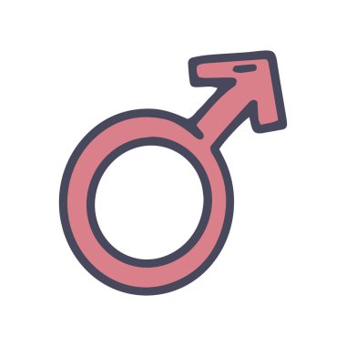 erkek sembolü renk vektörü basit simge karalama