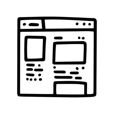 Sosyal ağ site çizgisi vektör karalaması basit simge