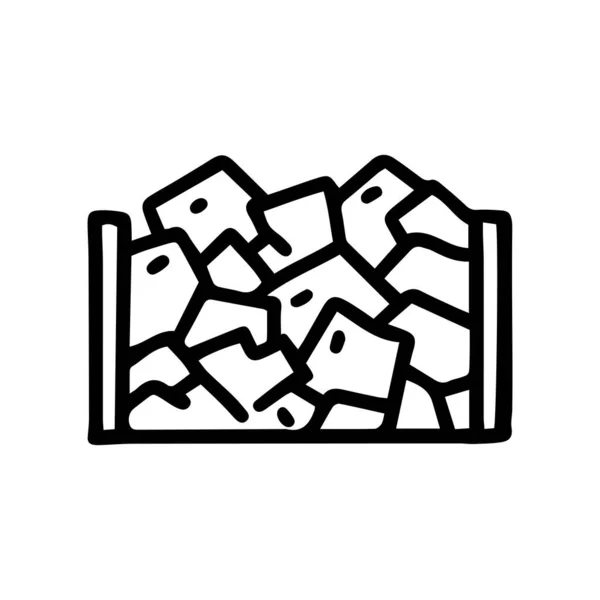 Recinzione in pietra linea nera vettore doodle semplice icona — Vettoriale Stock