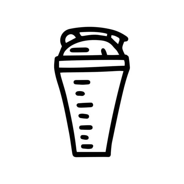 Sport Shaker linii wektor doodle prosty ikona — Wektor stockowy