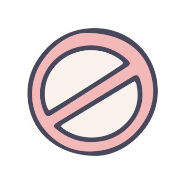 yasaklı işaret renk vektörü karalama basit simgesi