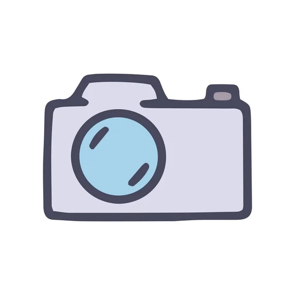 Macchina fotografica colore vettoriale doodle semplice icona design — Vettoriale Stock