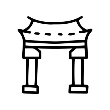 Kemer siyah çizgi vektör karalama simgesi tasarımı