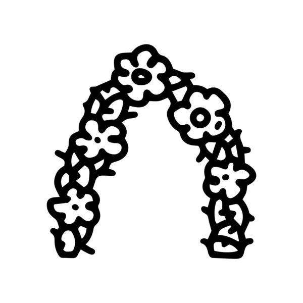 Flor arco vetor linha preta doodle ícone — Vetor de Stock