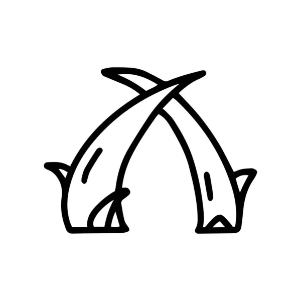 Arco linea nera vettoriale doodle icon design — Vettoriale Stock