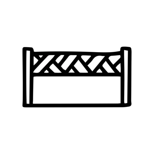 Recinzione in cemento linea nera vettore doodle semplice icona — Vettoriale Stock