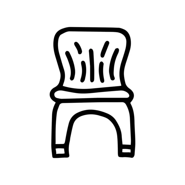 Linea di sedie in plastica vettore doodle semplice icona — Vettoriale Stock