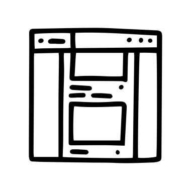 Sosyal ağ çizgisi vektör karalaması basit simge