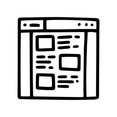 İniş sayfası vektör karalaması basit simge