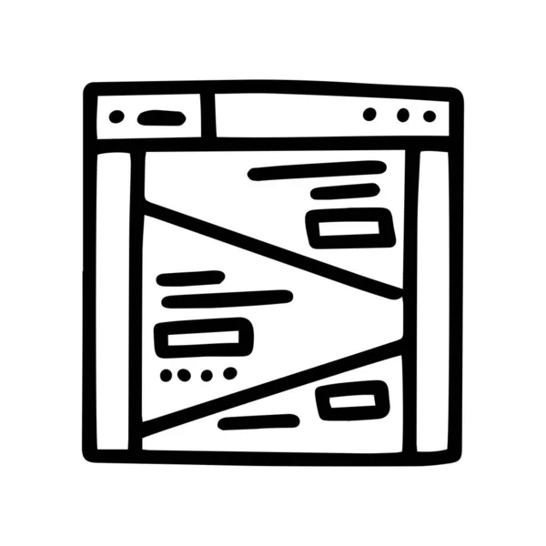 Ligne vectoriel doodle icône simple page de renvoi — Image vectorielle