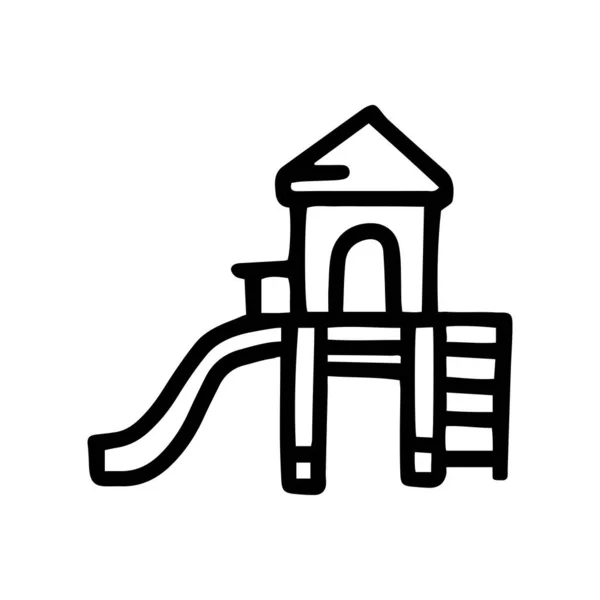 Parco giochi linea di scorrimento vettore doodle semplice icona — Vettoriale Stock