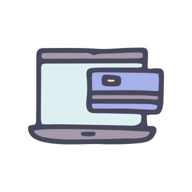 çevrimiçi ödeme renk vektörü karalaması basit simge