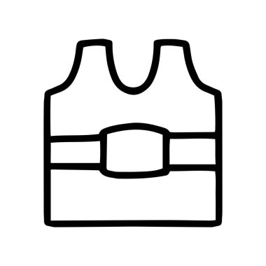 Plastik torba çizgisi vektör karalaması basit simge