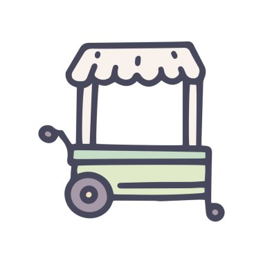 ticaret arabası renk vektörü karalaması basit simge