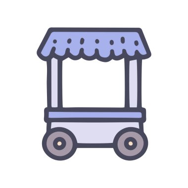 yemek tramvayı renk vektörü basit simge karalama