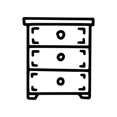 Şifonyer çizgisi vektör karalaması basit simge tasarımı