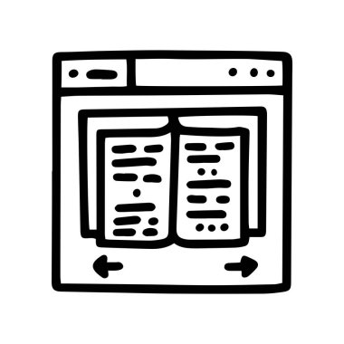 çevrimiçi kitap satırı vektör karalaması basit simge