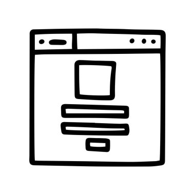 Giriş sayfası çizgisi çizimi basit simge