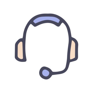 kulaklıklar renk vektörü karalama basit simge tasarımı