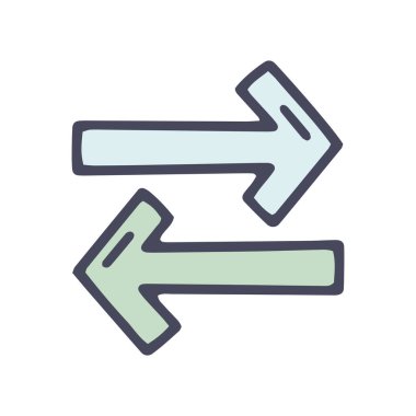 Sol ok rengi vektör karalaması basit simge