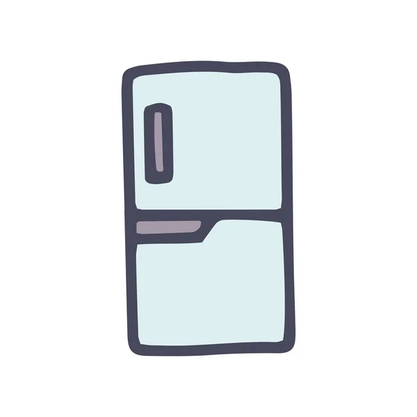 Réfrigérateur couleur vecteur doodle conception icône simple — Image vectorielle