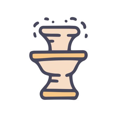 çift çeşme renk vektörü karalama basit simgesi