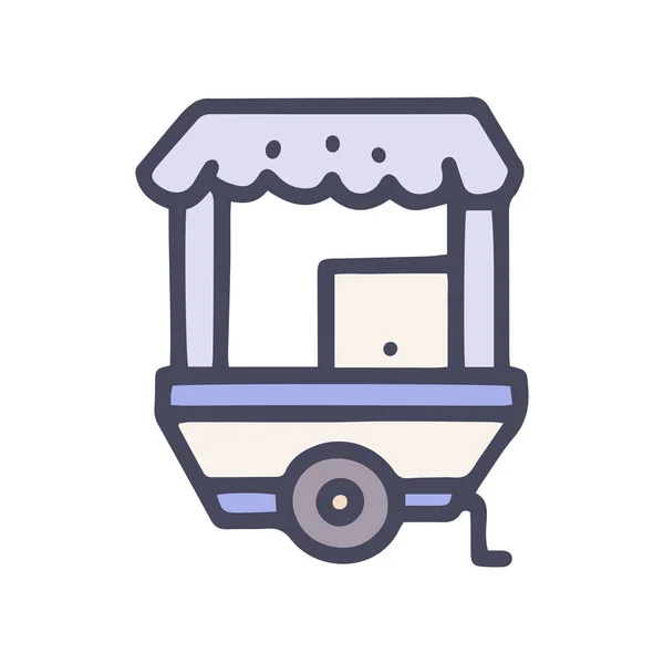 Boissons chariot couleur vecteur doodle icône simple — Image vectorielle