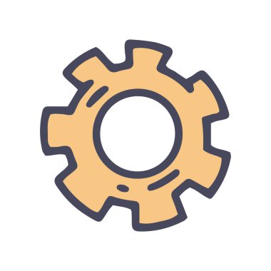 dişli renk vektörü karalama basit simge tasarımı