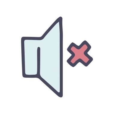 ses kapalı renk vektörü karalama basit simgesi