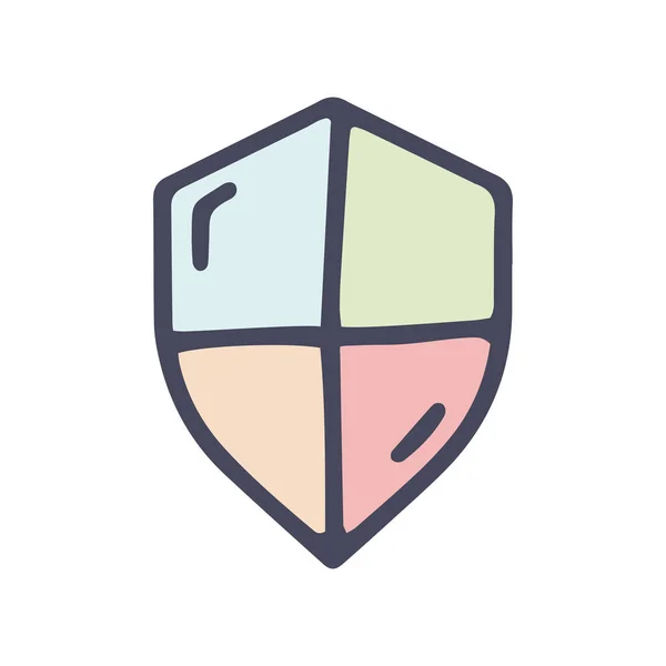 Shield color vector doodle simple icon design — Stock Vector