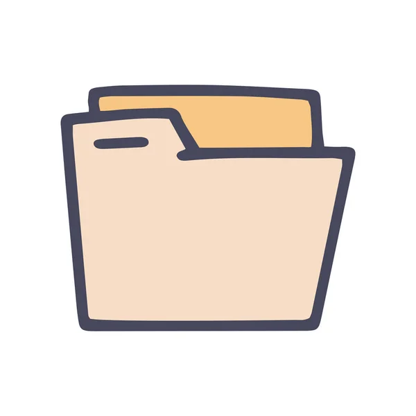Pasta cor vetor doodle design ícone simples — Vetor de Stock
