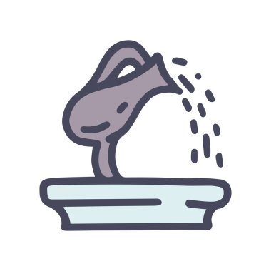 bahçe çeşmesi renk vektörü karalaması basit simge