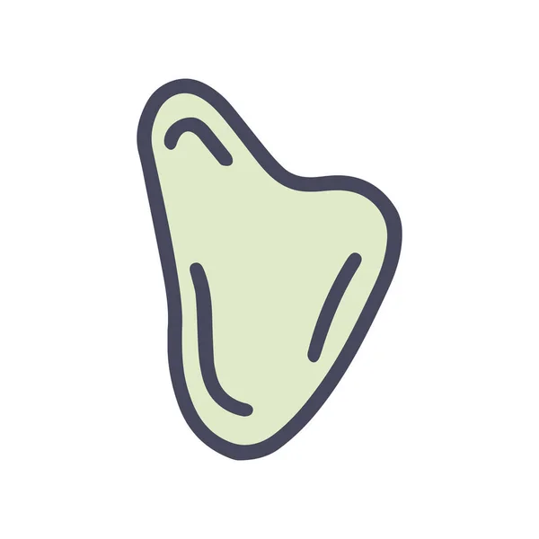 Guasha piedra vector de color garabato icono simple — Vector de stock