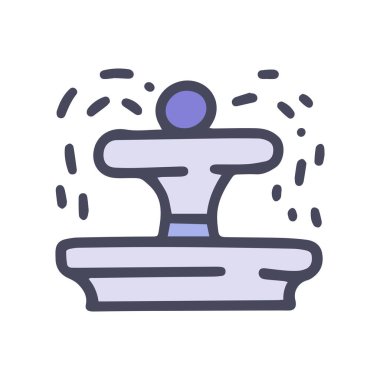 şehir çeşmesi renk vektörü karalaması basit simge