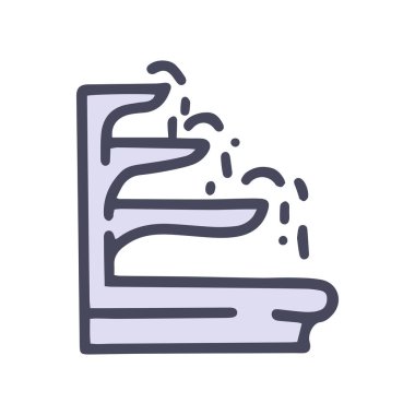 çağlayan çeşme renk vektörü karalama basit simgesi