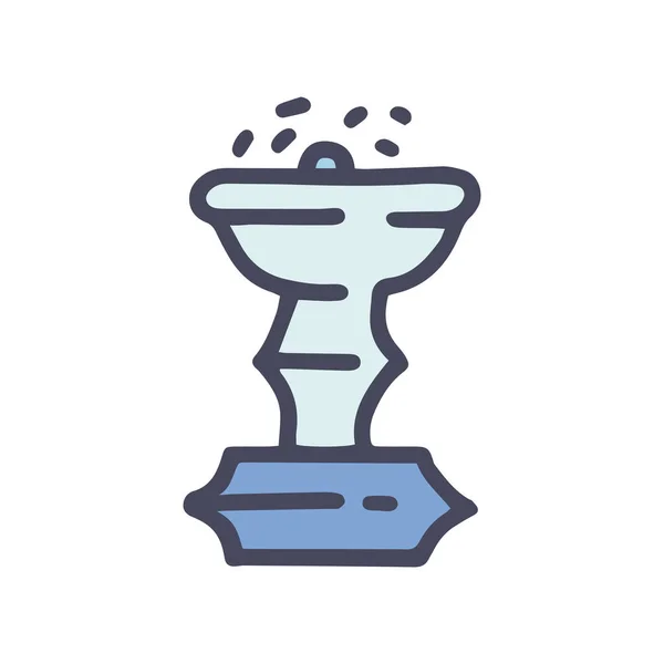Miniatura fontana colore vettore doodle semplice icona — Vettoriale Stock