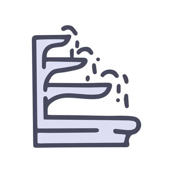Cascade fountain color vector doodle simple icon — Stock Vector