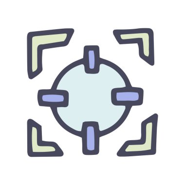 çapraz nişan alan renk vektörü karalaması basit simge