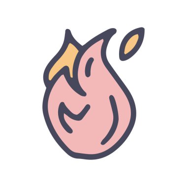 ateş rengi vektörü karalama basit simge tasarımı