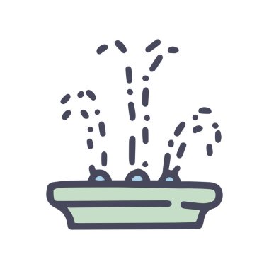 Su çeşmesi renk vektörü karalaması basit simge