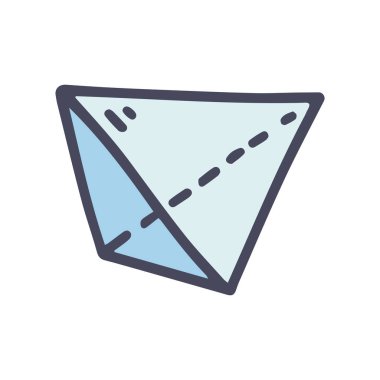 dörtyüzlü renk vektörü karalaması basit simge tasarımı