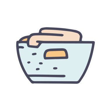 çamaşır sepeti renk vektör karalama basit simge